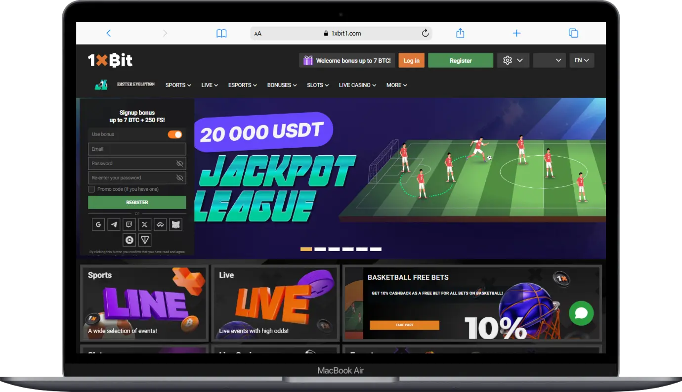Official Site 1xBit screenshot