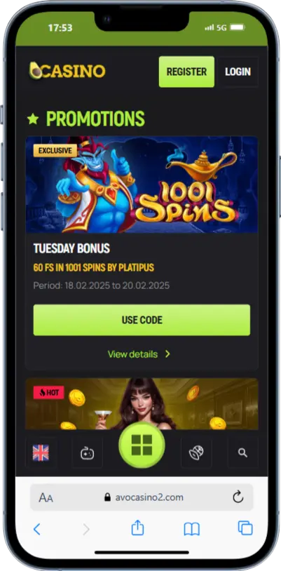 Avo Casino promotion Avo Casino promotion screenshot