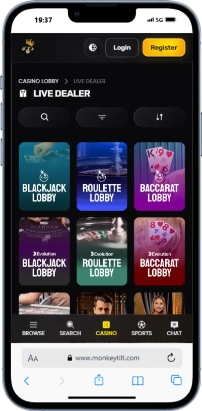 Live Casino Monkey Tilt image Live Casino Monkey Tilt