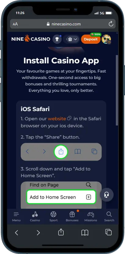 App Nine Casino App