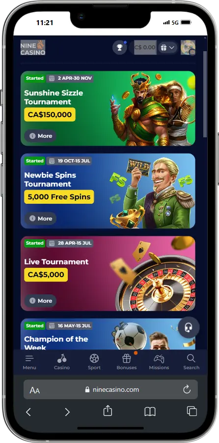 Tournaments Nine Casino Tournaments