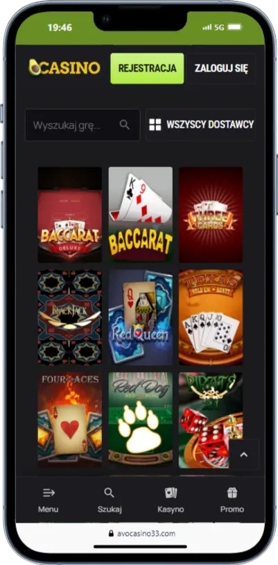 Gry stołowe w Avo Casino Gry stołowe w Avo Casino zrzut ekranu