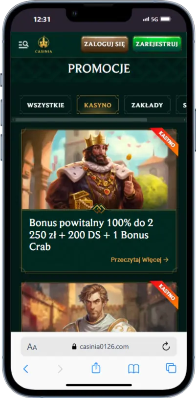 Bonusy kasyno Casinia Bonusy kasyno Casinia zrzut ekranu