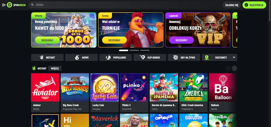 Oficjalna strona internetowa SpinGreen Oficjalna strona internetowa SpinGreen zrzut ekranu