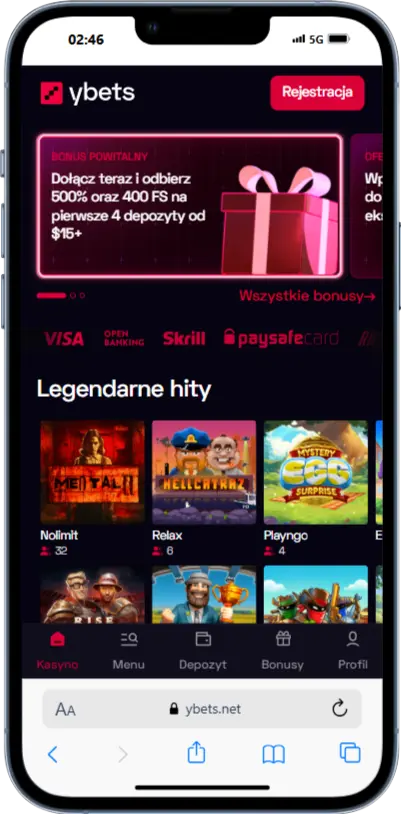 Oficjalna strona Ybets Oficjalna strona Ybets zrzut ekranu