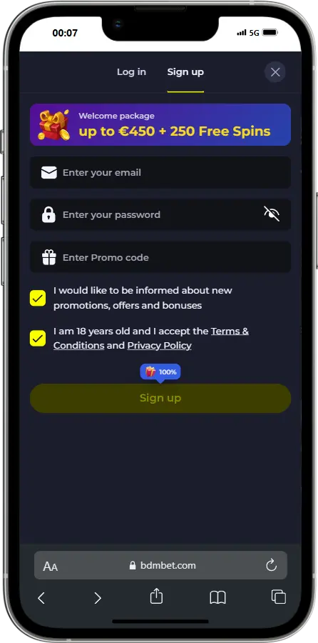 BDMBEt Sign Up BDMBET Sign Up screenshot