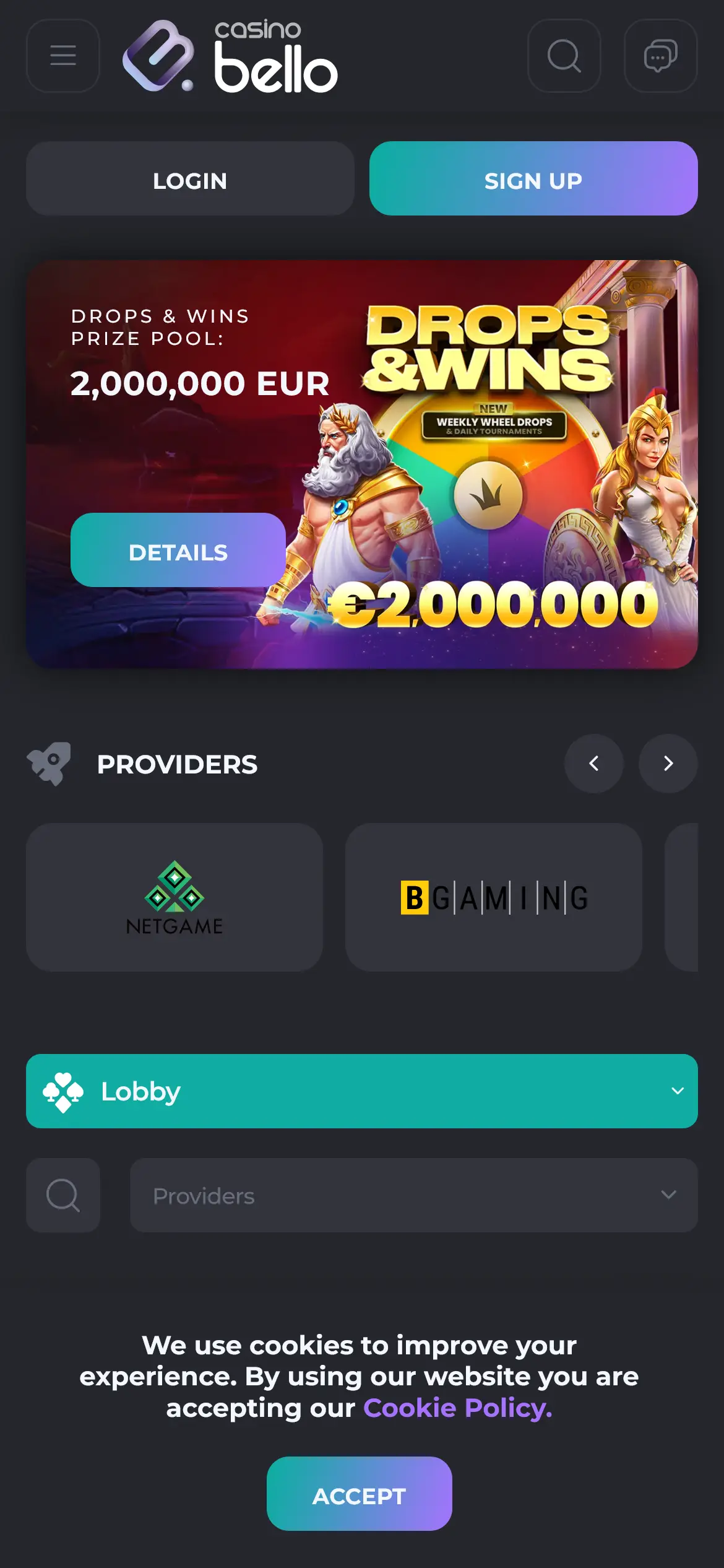 CasinoBello website Official Website CasinoBello