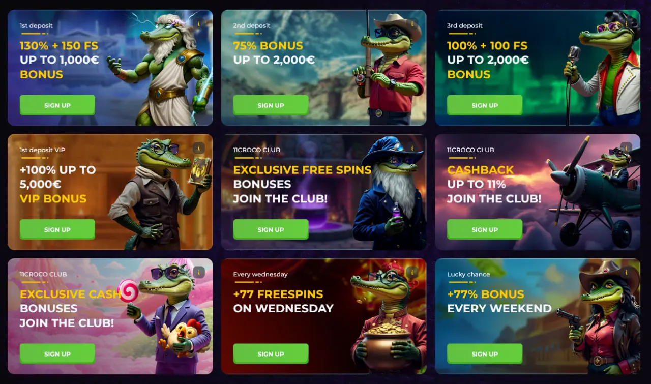 Bonuses 11Croco