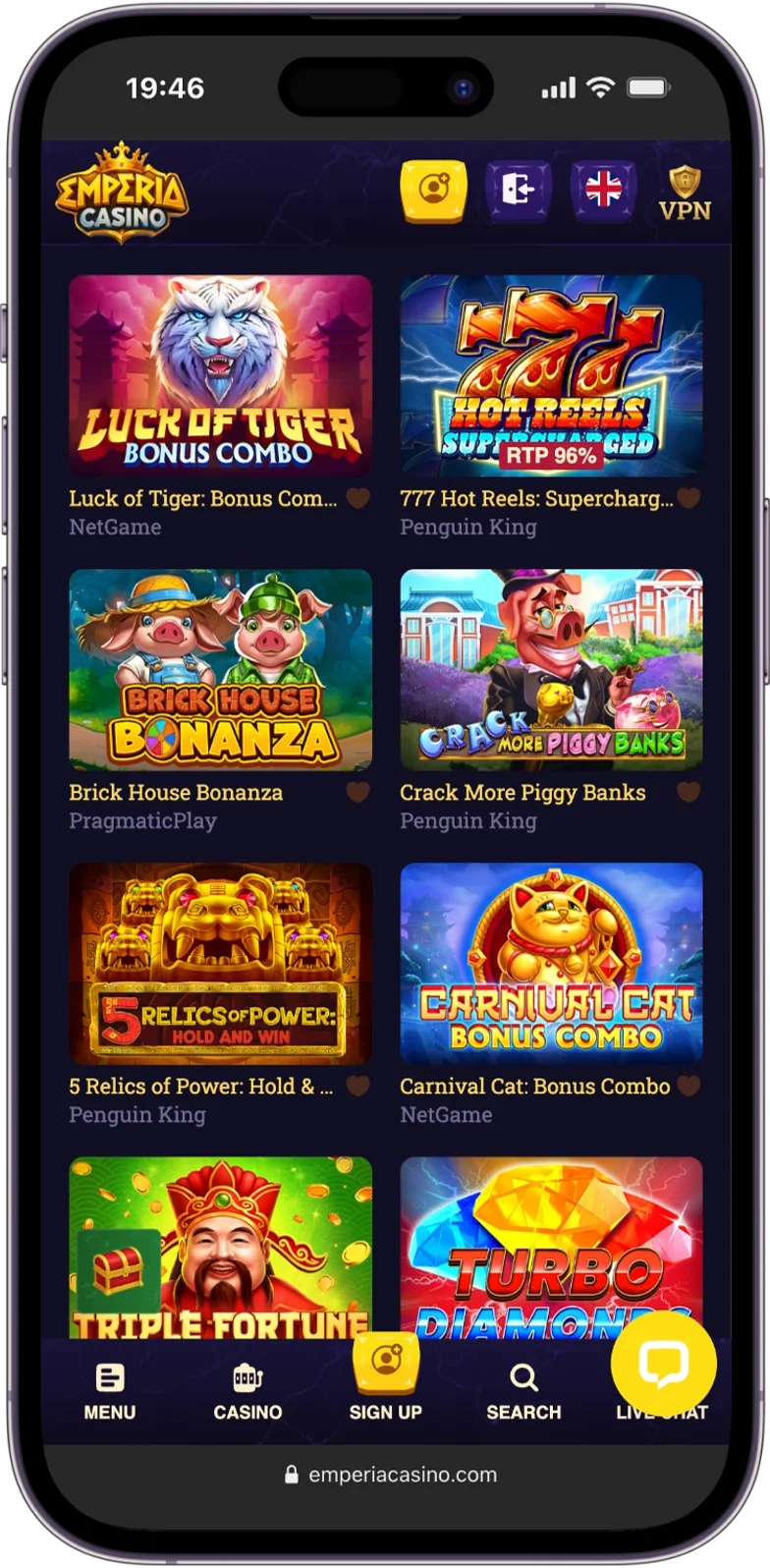 Jackpots at Emperia Casino