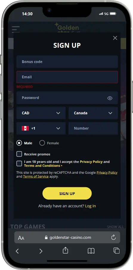 Golden Star Registration Sign Up Golden Star