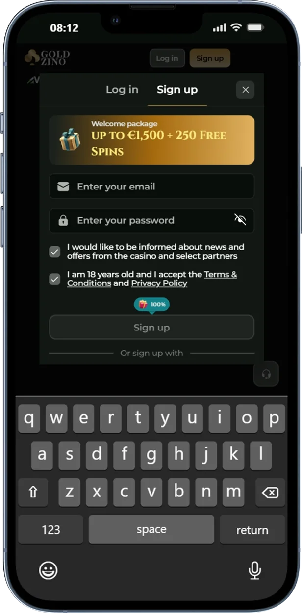 Goldzino Registration