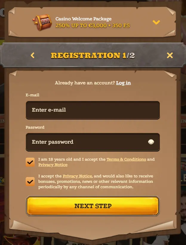 Registration at Lizaro