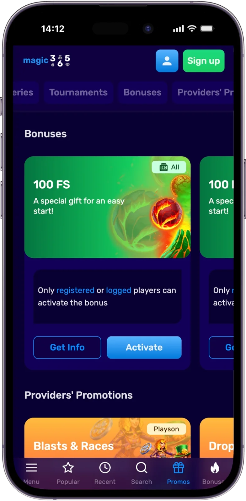 Bonuses Magic365 Casino