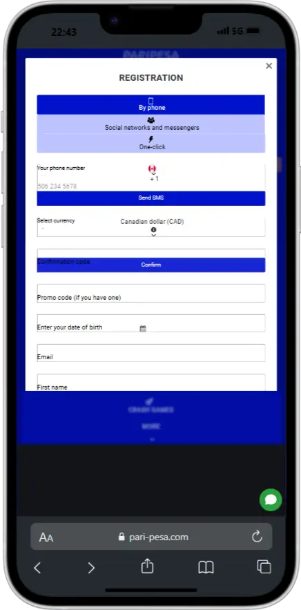 Registering at Pari-Pesa