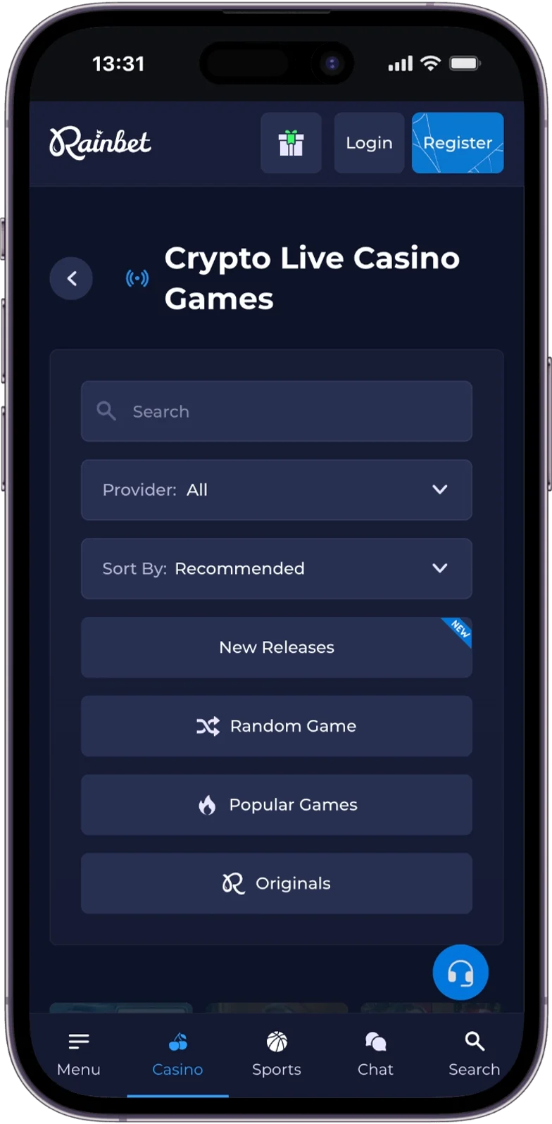 Rainbet Online Casino Live