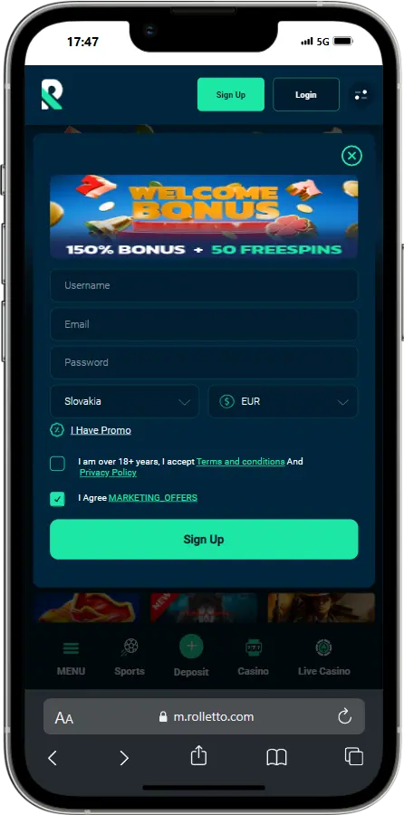 Rolletto Registration Rolletto Casino Registration