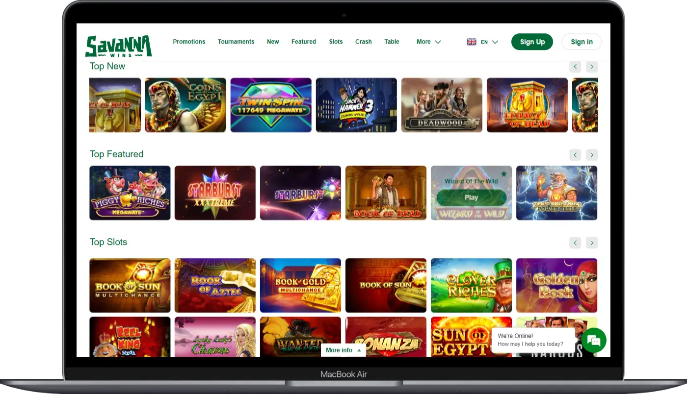 Savannawins Savannawins Casino games