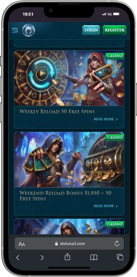 Slotuna Casino Bonuses Screenshot