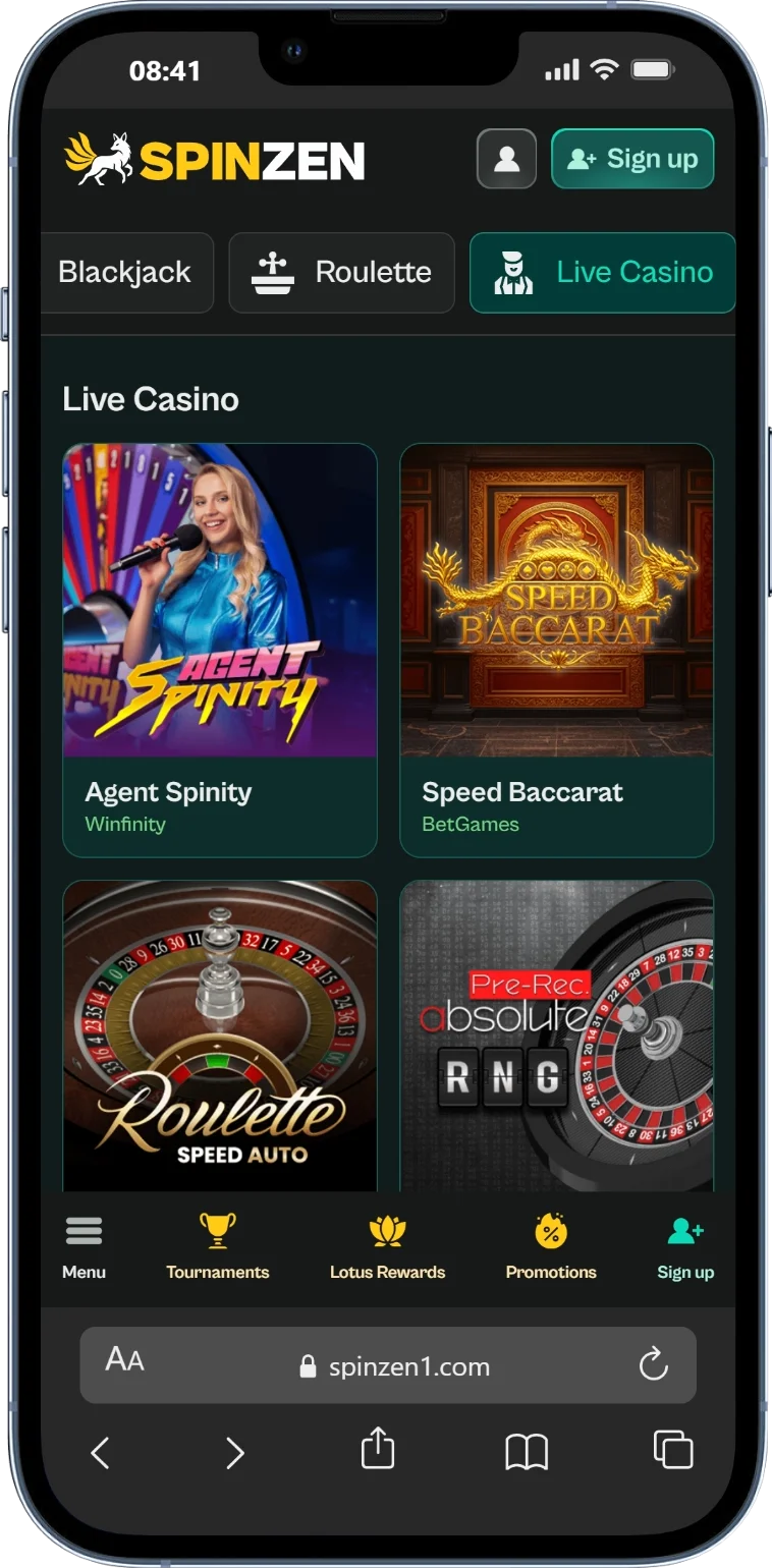 SpinZen Live Games