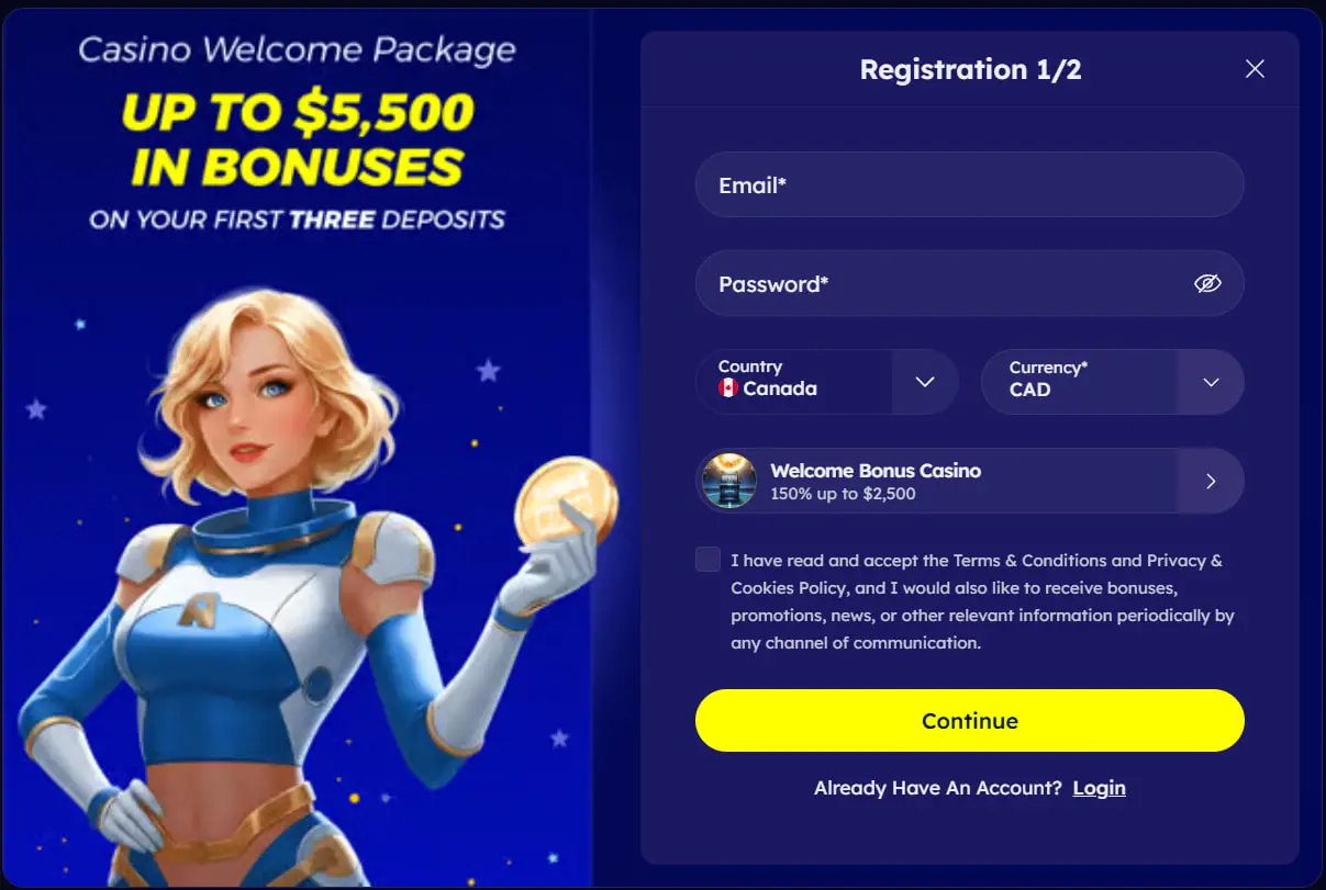 Registration in Vegasnova