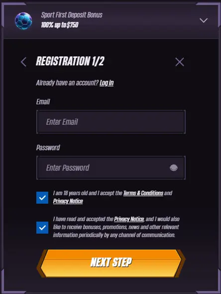 Registration at WinRolla