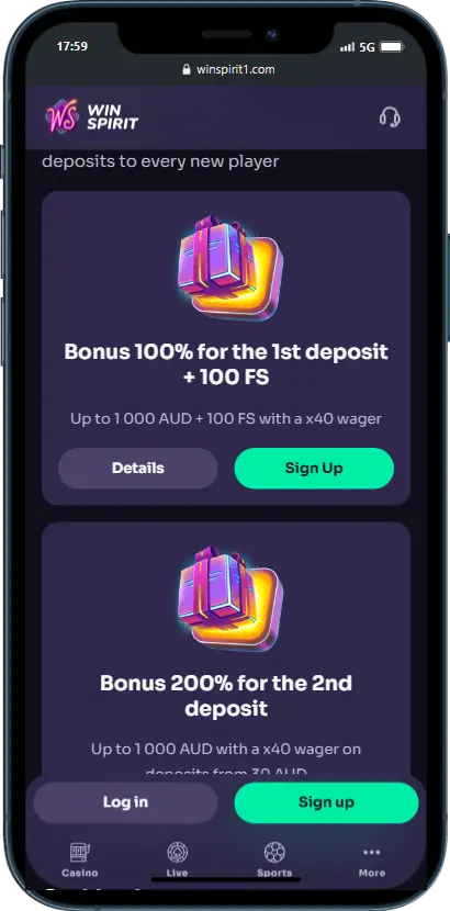 Winspirit Bonuses