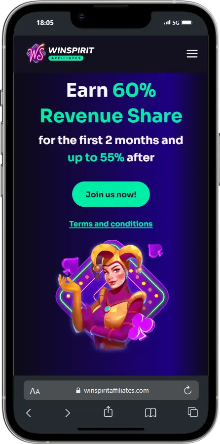Winspirit Affiliate Program Screenshot