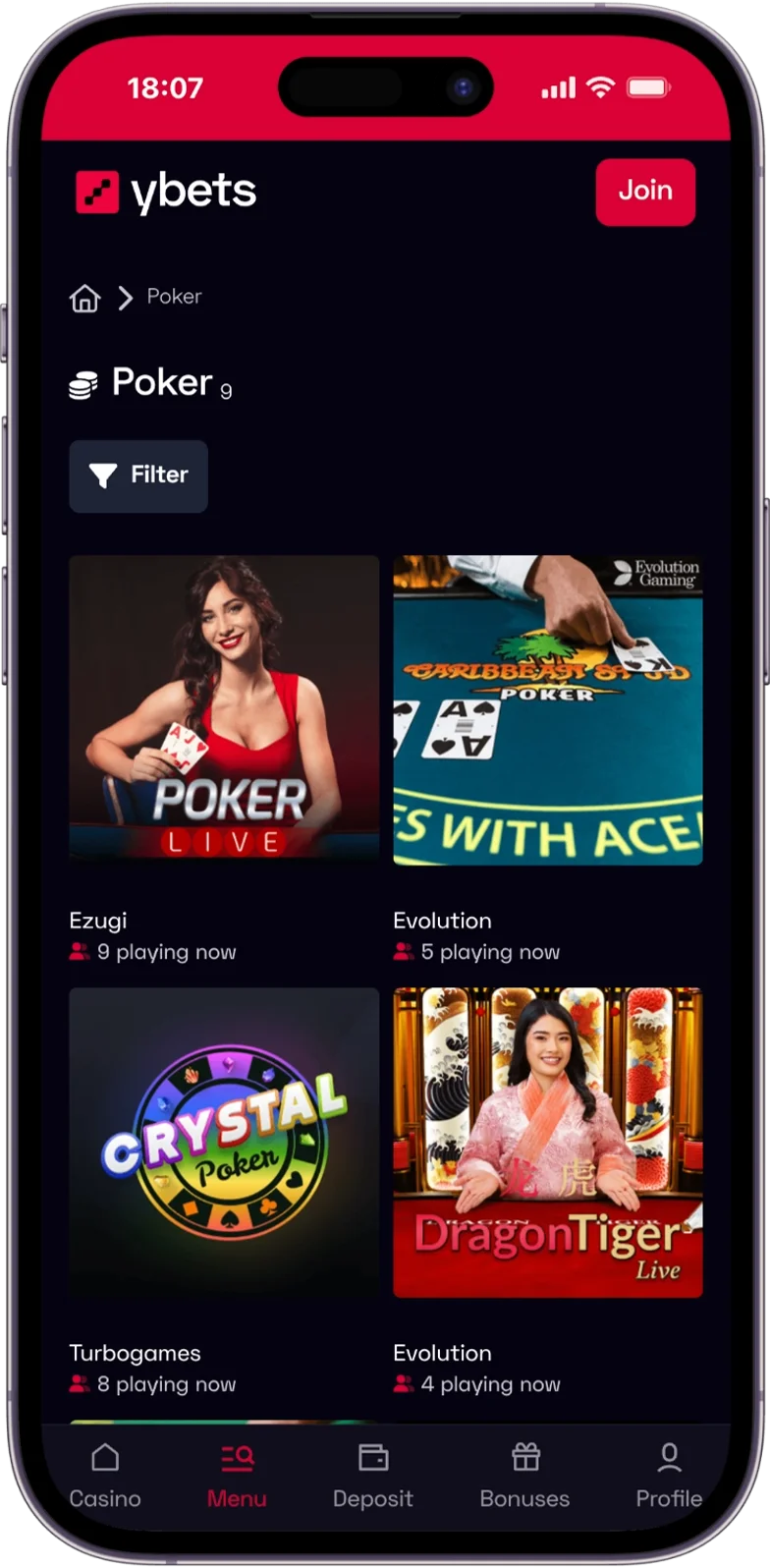 Poker YBets Casino