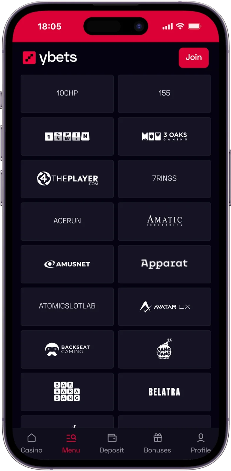 Providers YBets Casino