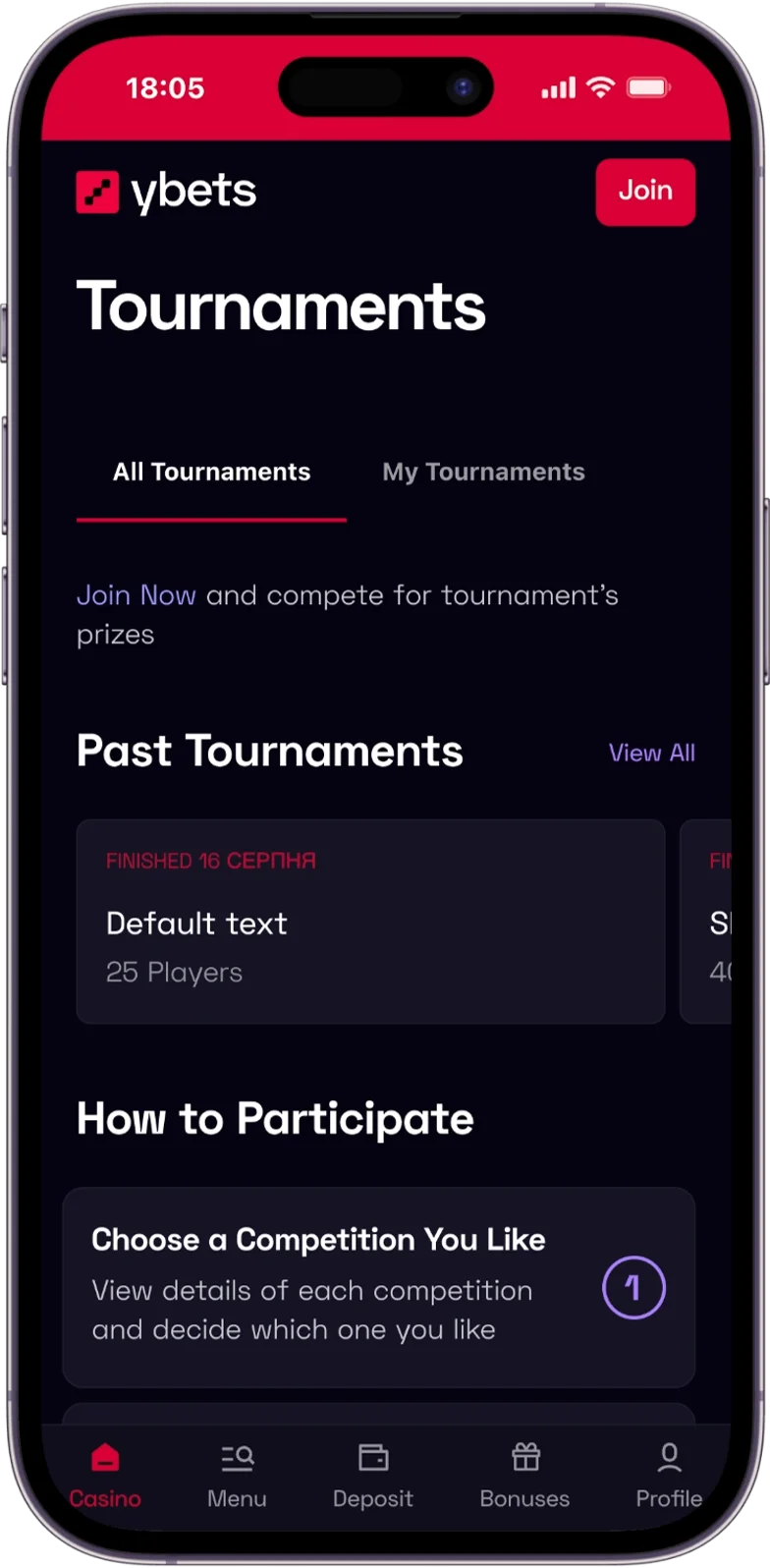 Tournaments YBets Casino