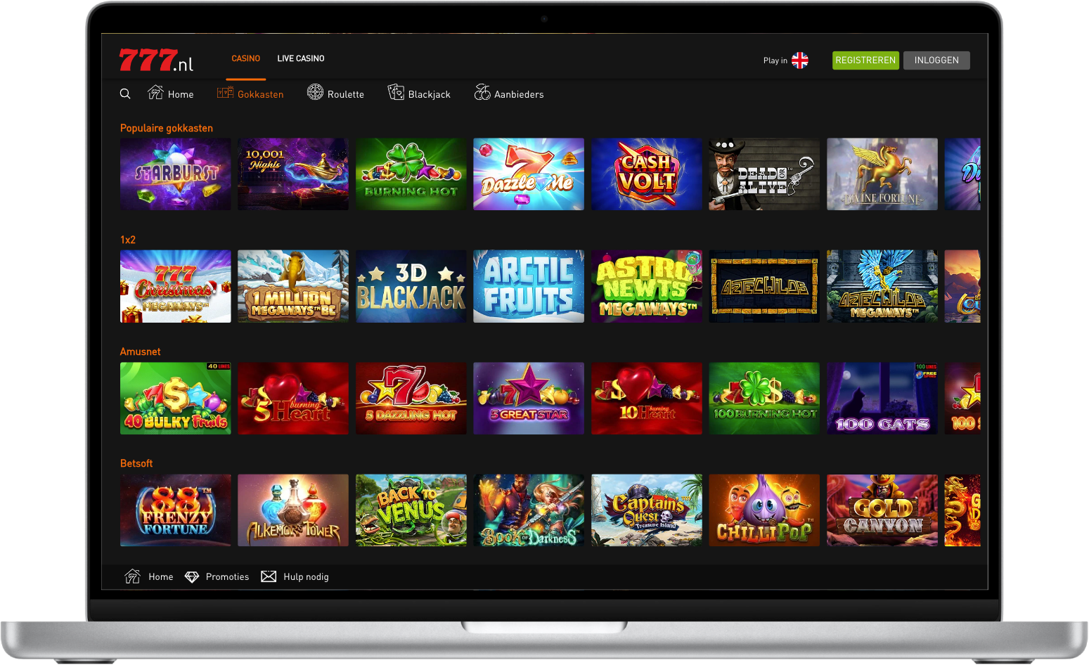 777.nl soorten spellen