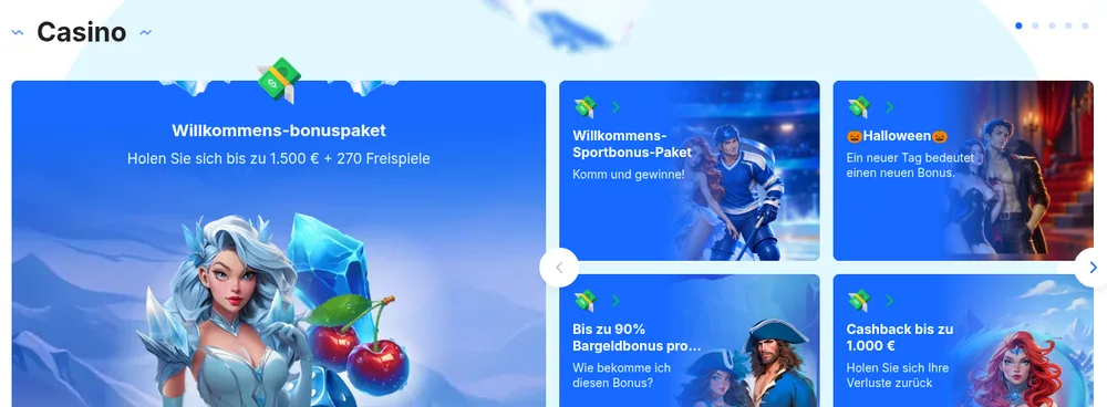 Ice Casino Willkommensbonus mit 10 Euro Einzahlung