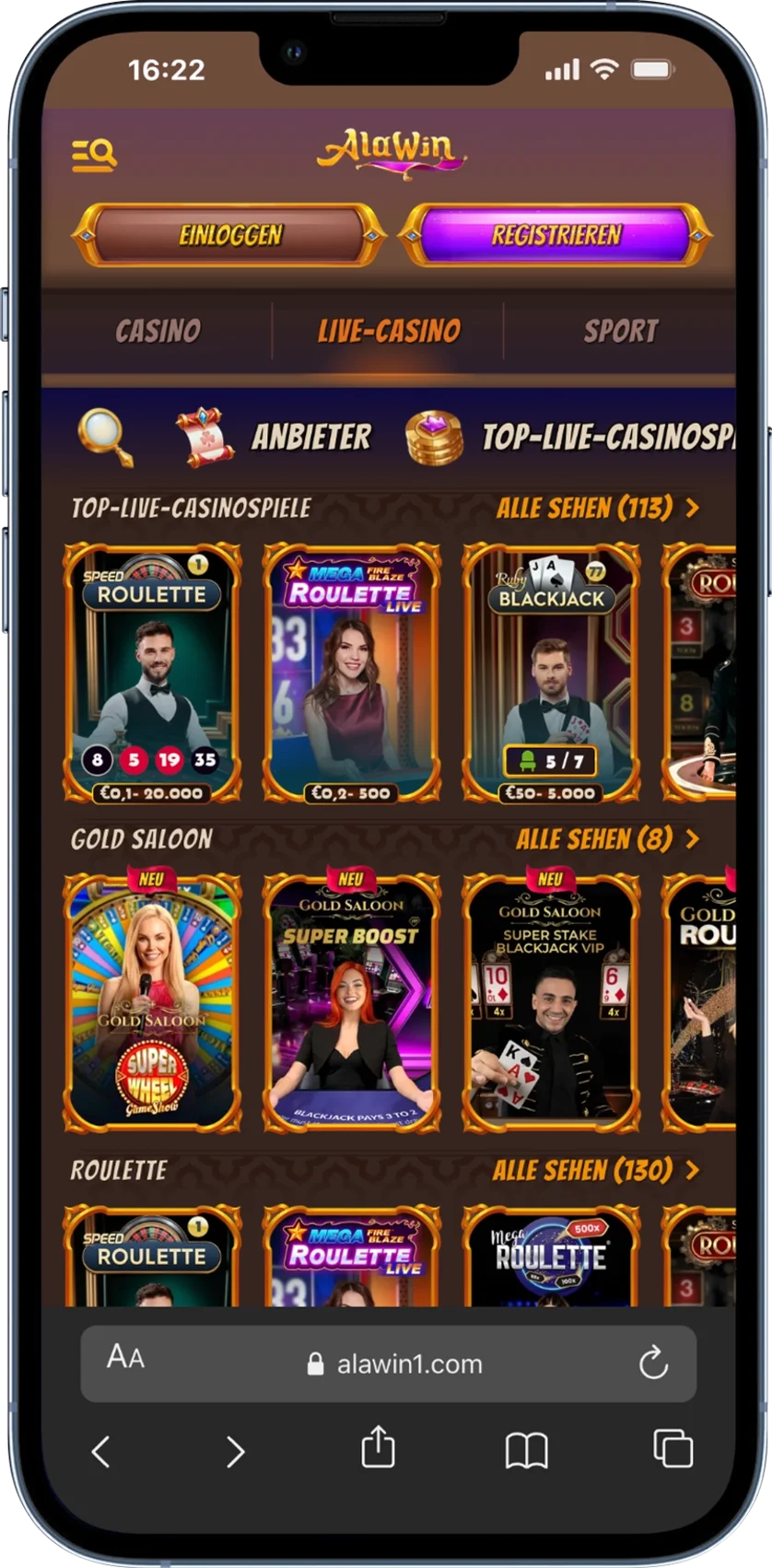 Alawin Casino Live