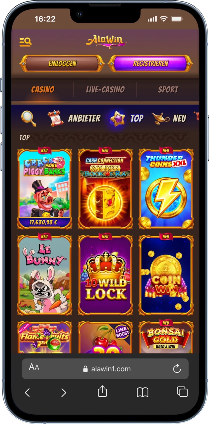 Alawin Casino Spielautomaten