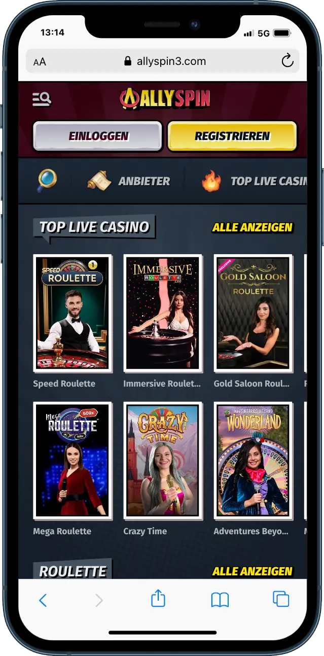 AllySpin Live-Kasino AllySpin Casino