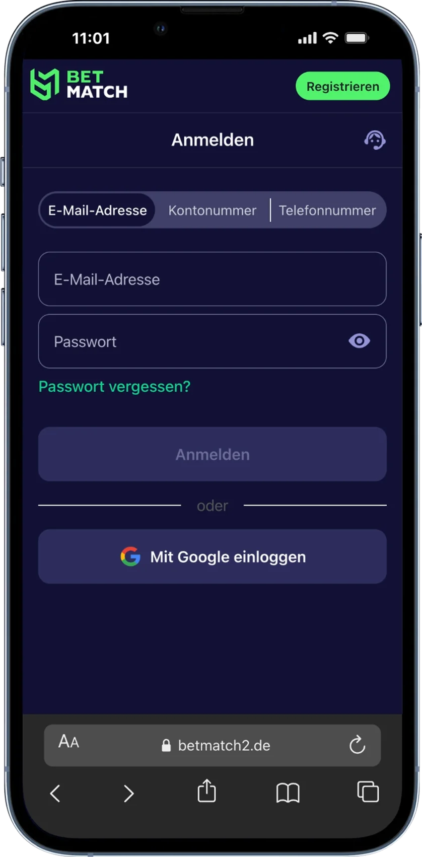 BetMatch Casino Anmeldung