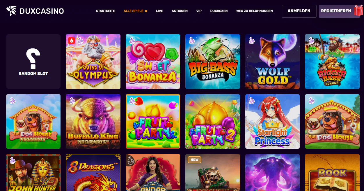 Dux Casino Bonus Code für Spielautomaten Duxcasino