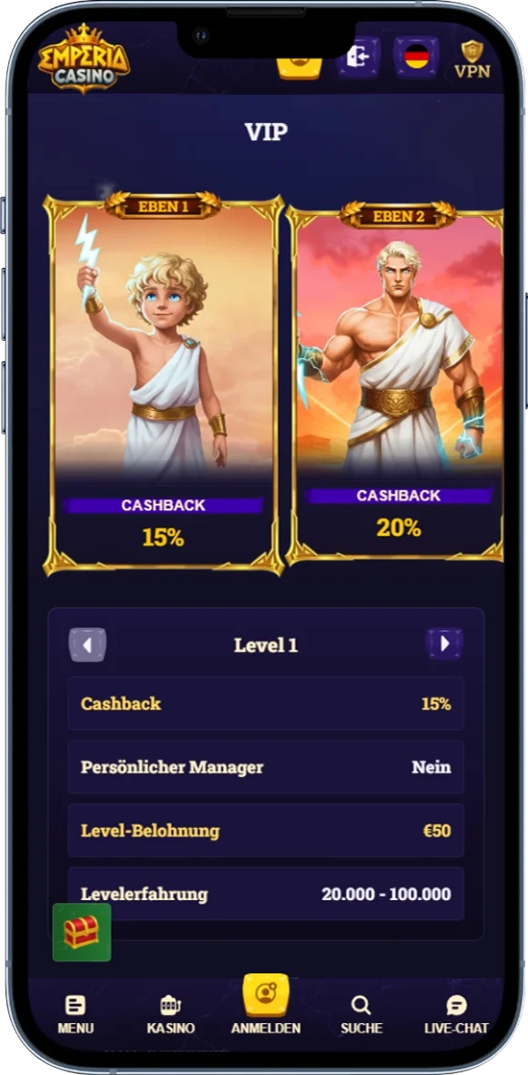 VIP-Programm im Emperia Casino mit exklusiven Vorteilen