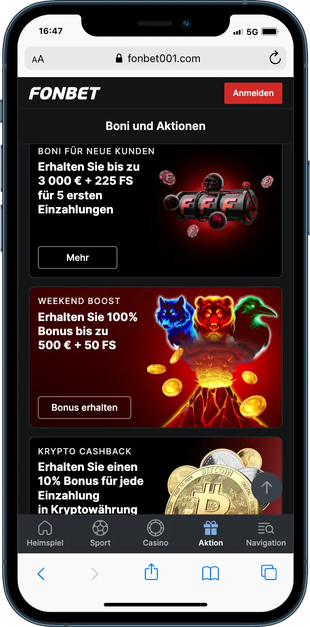 Fonbet Casino Bonus