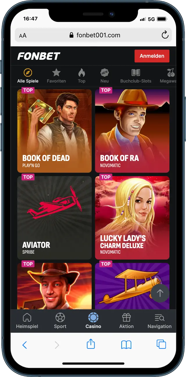 Fonbet Casino Spielautomaten