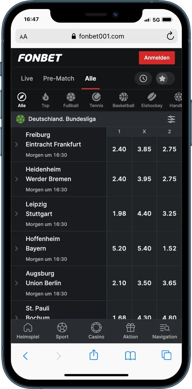 Fonbet Casino Sportwetten