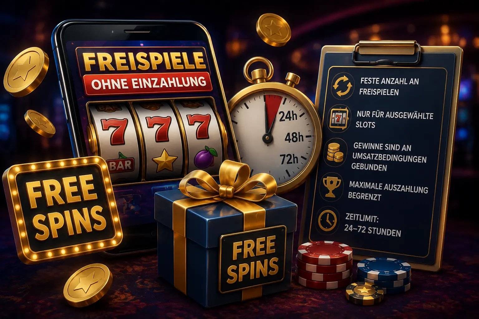 Freispiele ohne Einzahlung für Online-Casinos – kostenlose Freispiele und Bonusbedingungen