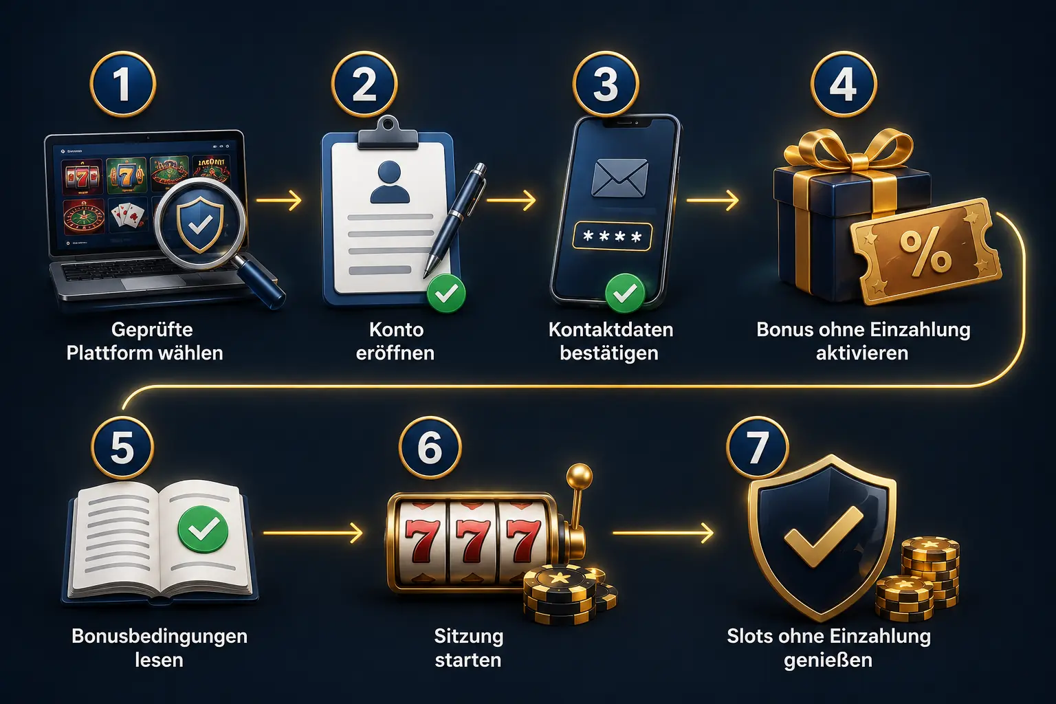Casino Bonus ohne Einzahlung aktivieren – Anleitung von der Registrierung bis zum Spielstart