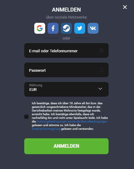 GGBet casino Anmeldung GGBet casino