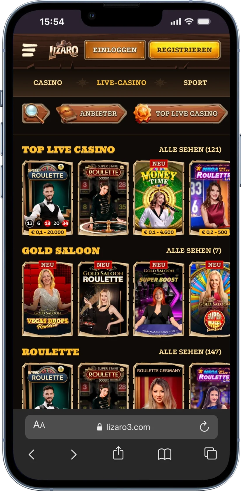 Lizaro Casino Live-Casino