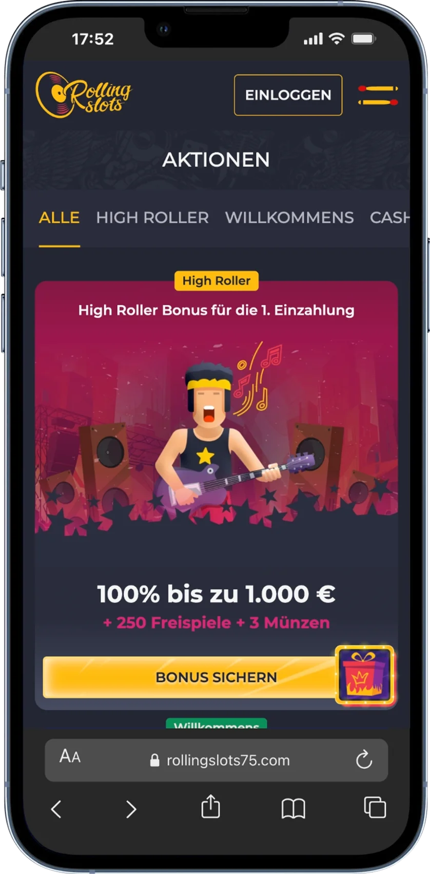 RollingSlots Casino Boni