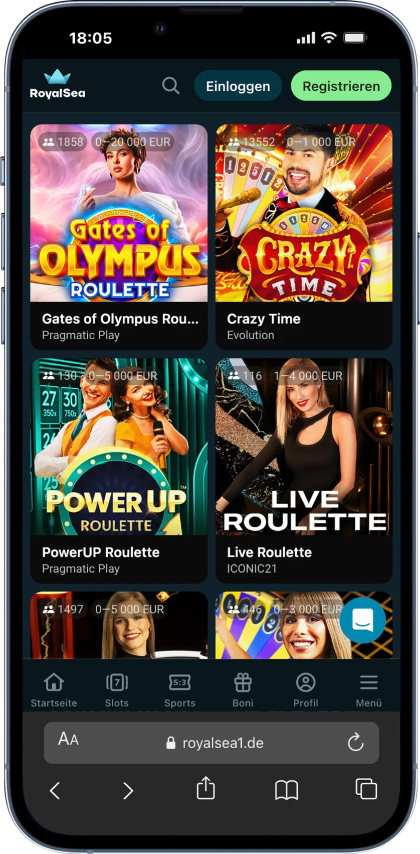 RoyalSea Casino Live-Dealer