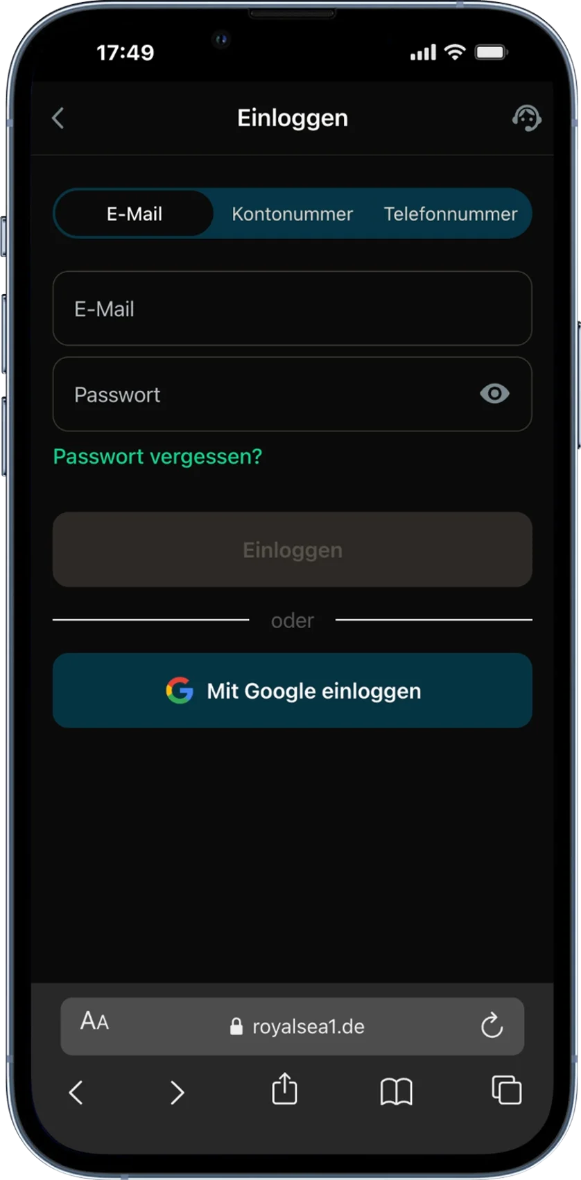 RoyalSea Casino Anmeldung