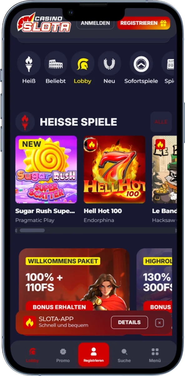 Top Casino Spiele bei Slota Casino