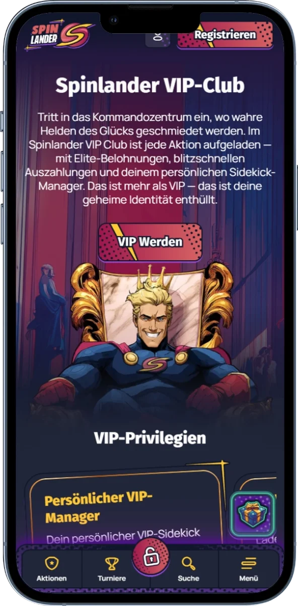 VIP-Club von Spinlander mit Statusstufen und Vorteilen